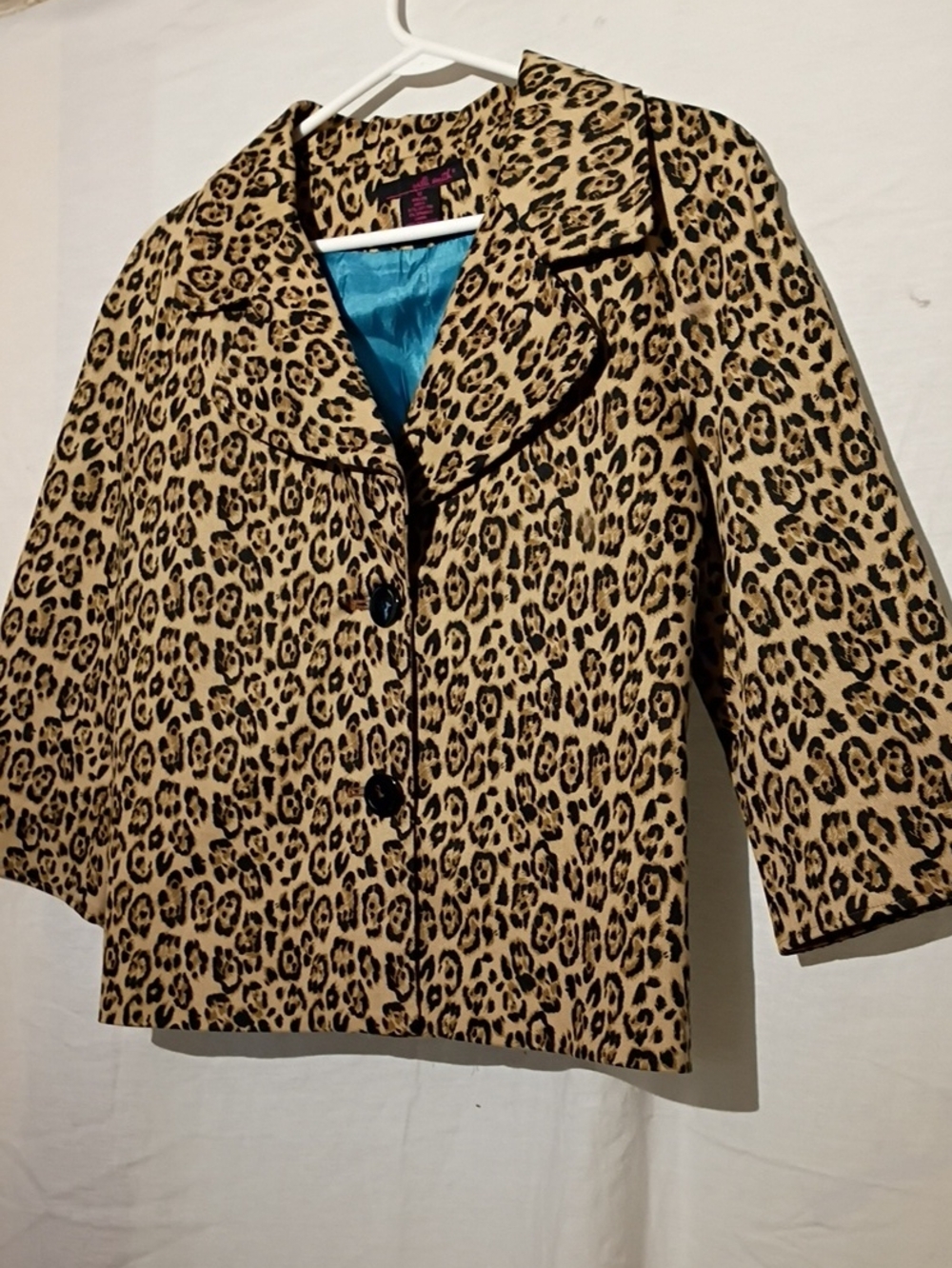 Vintage Cotton Animal Print Cropped Blazer Jacket, Willi Smith, Sz 10, NWOT